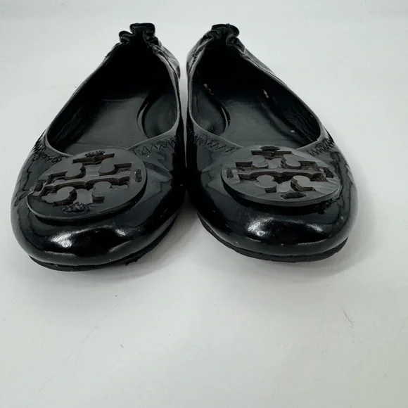 Tory Burch Shoes Reva Flats Black Patent Leather - Picture 3 of 8